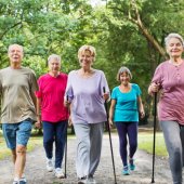 Seniors Walking on a Trail