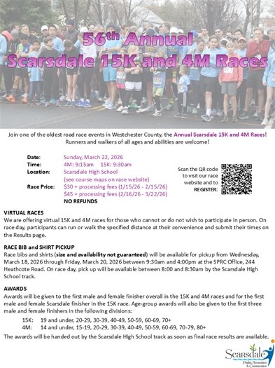 56th Annual Scarsdale 15K & 4M Races