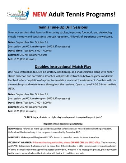 Tennis Tune-Up Drill Sessions and Doubles Instructional Match Play
