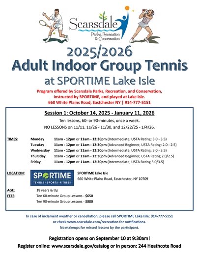 Adult Group Indoor Tennis Lessons