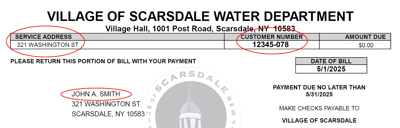 Water Bill Example
