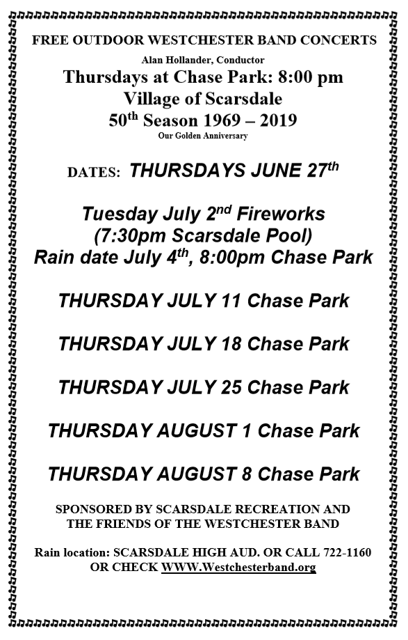 Westchester Band Concerts 2019